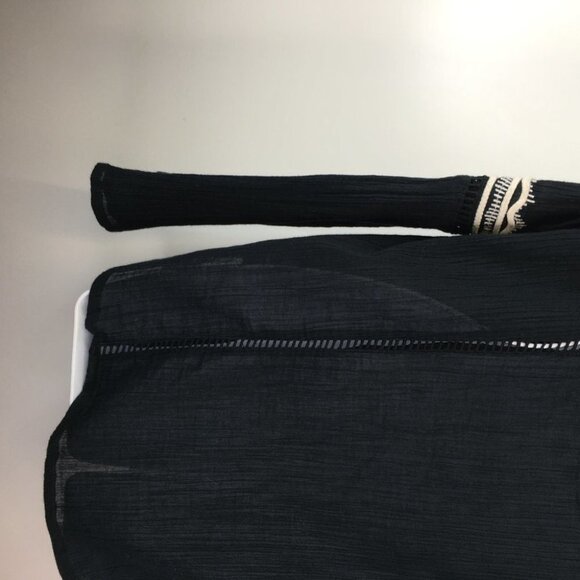 Billabong  see through  black boho long sleeve blouse - Picture 7 of 13